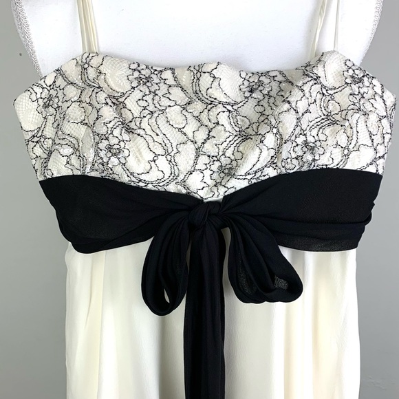 NWT BCBG Maxazria Silk Babydoll Mini Dress Lace Adjustable Prom Coquette Size 2 - Picture 2 of 13